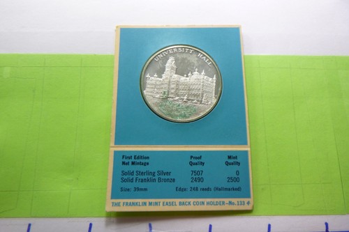 OHIO STATE UNIVERSITY BUCKEYES 1970 100TH ANNIVER SILVER COIN CASE COA RARE 3OU - Picture 2 of 2