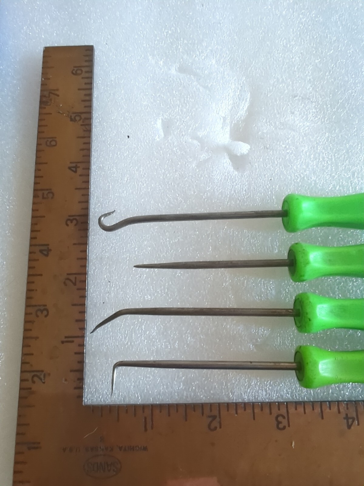 SNAPON TOOLS 4PC MINI PICK SET GREEN HARD HANDLES 3ASAA 3ASH90A,3ASHA