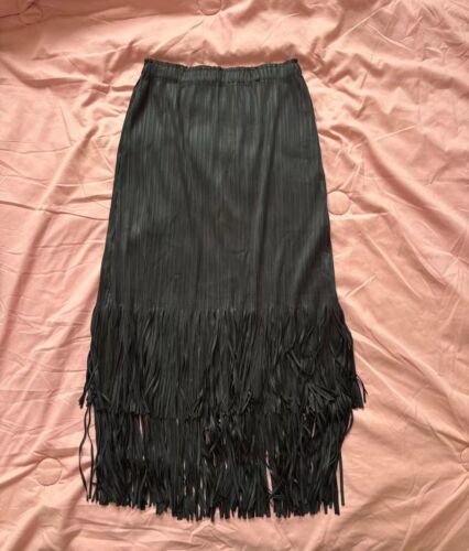 ISSEY MIYAKE PLEATS PLEASE Fringe Skirt One Size/ Black - Photo 1/6