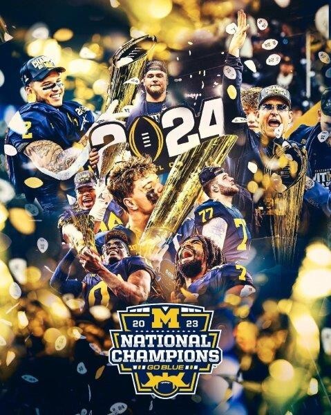 MICHIGAN WOLVERINES 2023 National Champions Glossy 8 x 10 Photo Poster