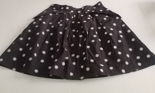 Cue In The City Black A-Line Polka Dot Pleated Skirt Size 10 - Picture 4 of 8
