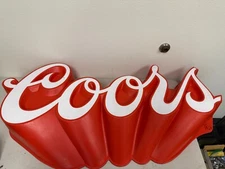 Vintage 3D Non-illuminated Plastic Coors Wall Sign 48”x22”