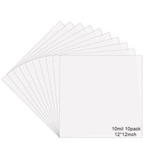 10 Sheets 10 mil Mylar Sheet 12 x 12 inch Milky Translucent Plastic Blank Ste...