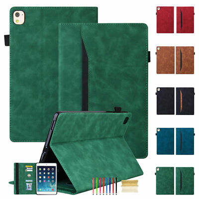 Leather Flip Stand Card Smart Tablet Case For iPad Pro 5 6 7 8 Air 1 2 3 4 Mini