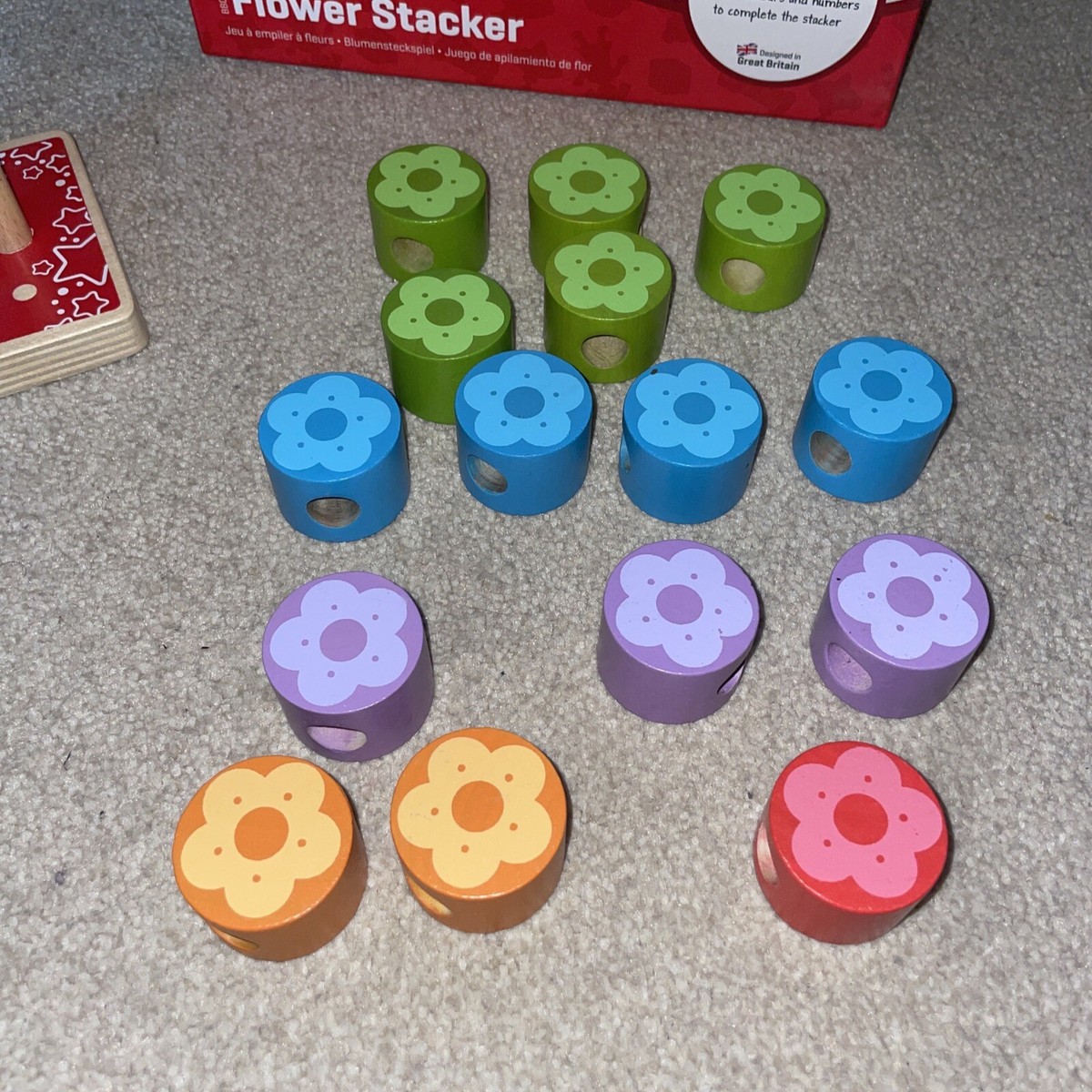 Bigjigs Toys Erstes Blumensteckspiel – Holz Lernspielzeug Zum Zählen (ab 1 Jahr)
