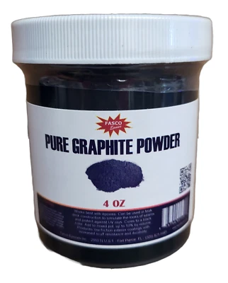 FASCO EPOXIES Graphite Powder Pure 44 microns - Uses include: dry lubricant, epoxy: 4 OZ Jar