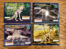 4 Dinosaur Wooden Models DIY IQ Assembling Products Series Lot Brand New READ