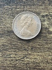 1971 Great Britain 1/2 Half New Penny Queen Elizabeth II Actual Coin TK7529*