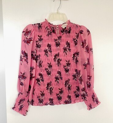 NWOT Cinq à Sept Pink Floral Top Size XS