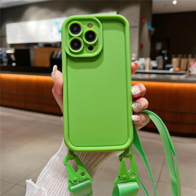 Hülle Für iPhone 15 14 13 12 Pro Max 11 Stoßfestes Lanyard Soft Colorful Cover