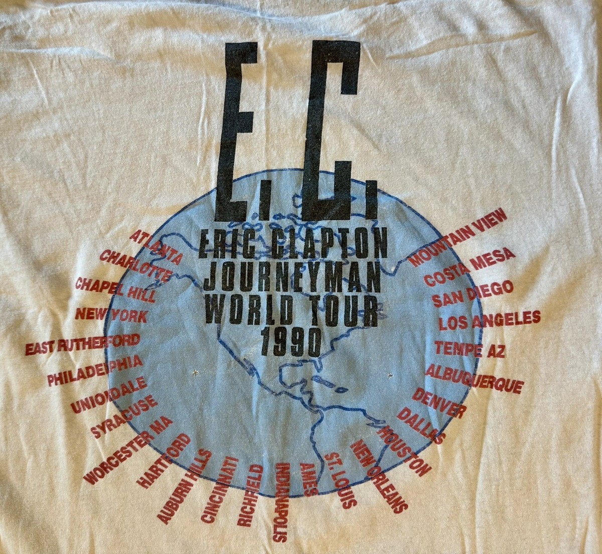 Eric Clapton Journeyman World Tour 1990 Vintage Original Concert T