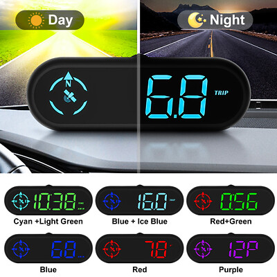 Car Digital GPS BeiDou HUD Speedometer Head Up Display LCD Screen MPH KMH Alarm