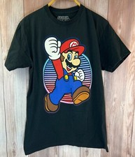 Nintendo Super Mario Bros Video Game Retro Black T Shirt Large