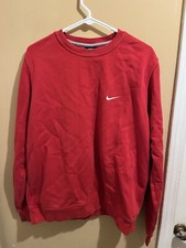 Vtg Nike Sweatshirt Adult Size Large Crewneck Swoosh Logo USA Made Vintage Red
