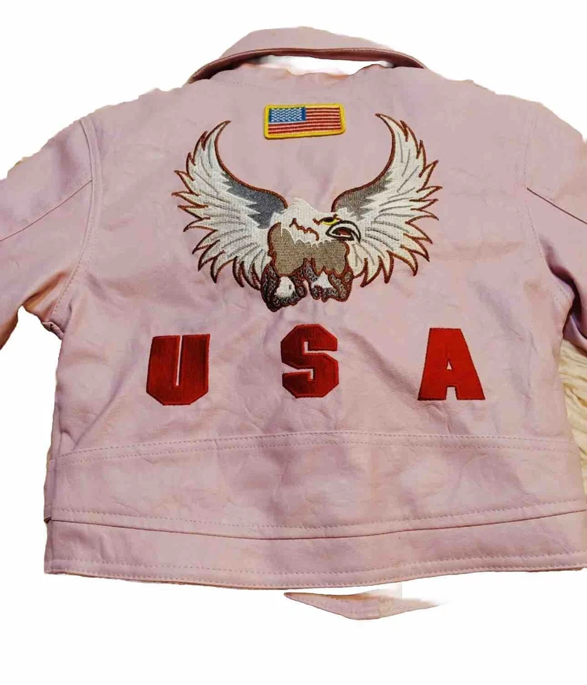 Exterior Habitat 2T Niño Motociclista EE. UU. Chaqueta Cuero Sintético Barbie Core Foto 3 de 4