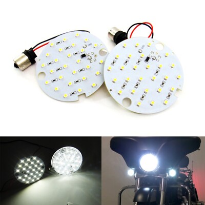 2x White 1156 P21W LED Bulb Turn Signal Light For Harley Road King Glide Electra