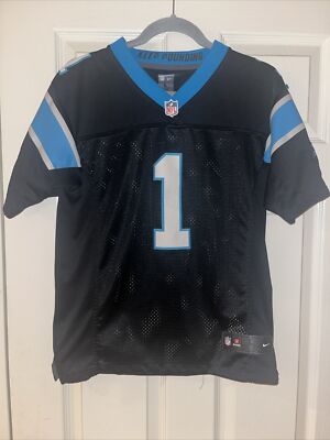 Carolina Panthers Cam Newton Football Jersey Youth/Boys Sz Large Sewn