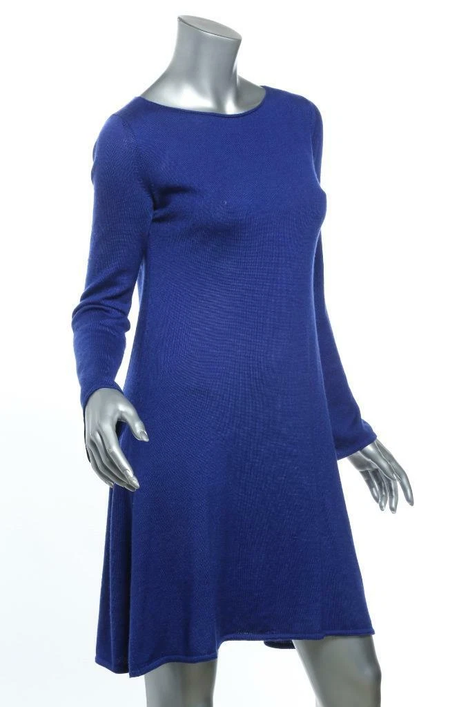 SAINT LAURENT (YSL) Abito maglione donna YVES SAINT LAURENT blu cashmere seta maglia lunghezza ginocchio L