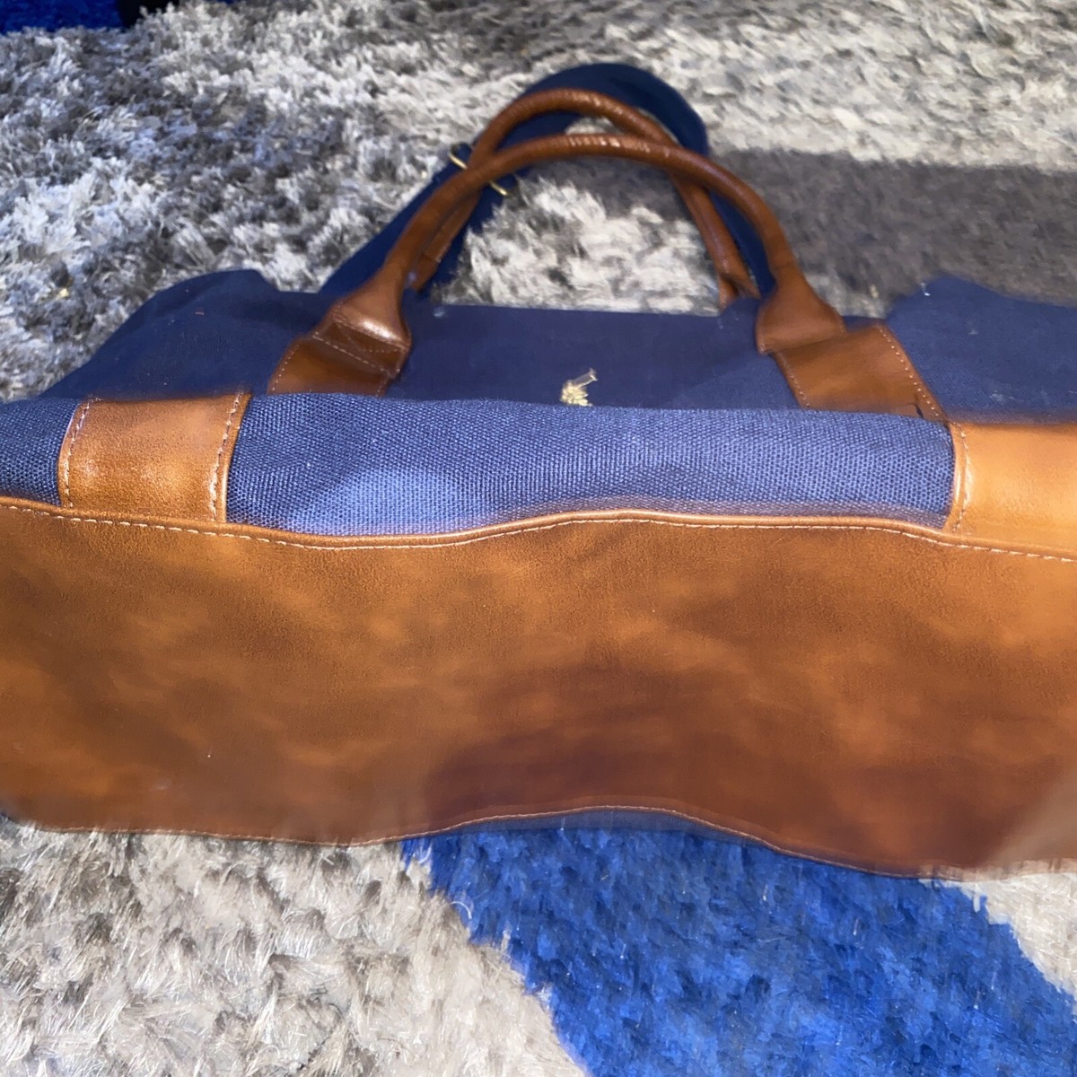 Polo Ralph Lauren Canvas Large Duffle Weekender Travel Bag