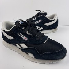 REEBOK CLASSIC NYLON GRADE SCHOOL BLACK / WHITE BIG KIDS FV4433 Size 6.5