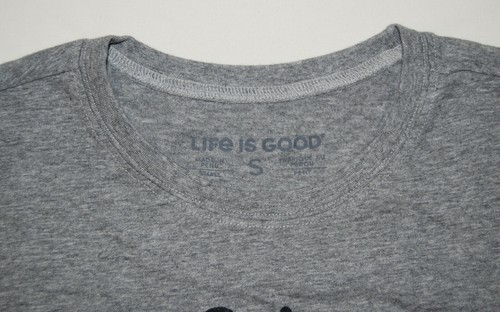 NWT Life Is Good Men's Heather Gray 'Frequent Flyer' Fishing SS Crew T-Shirt S - Picture 4 of 9