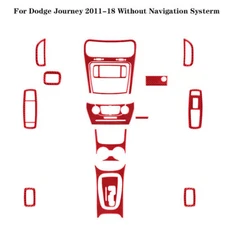 19Pcs Red Carbon Fiber Full Interior Kit Cover Trim For Dodge Journey 2011-2018