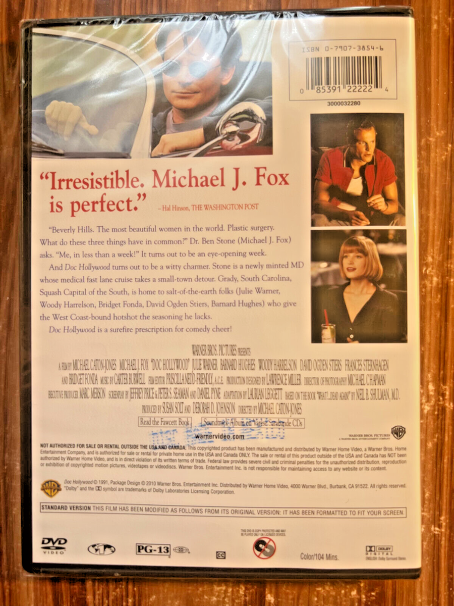 Doc Hollywood DVD 1991 Movie Michael J. Fox Woody Harrelson Julie