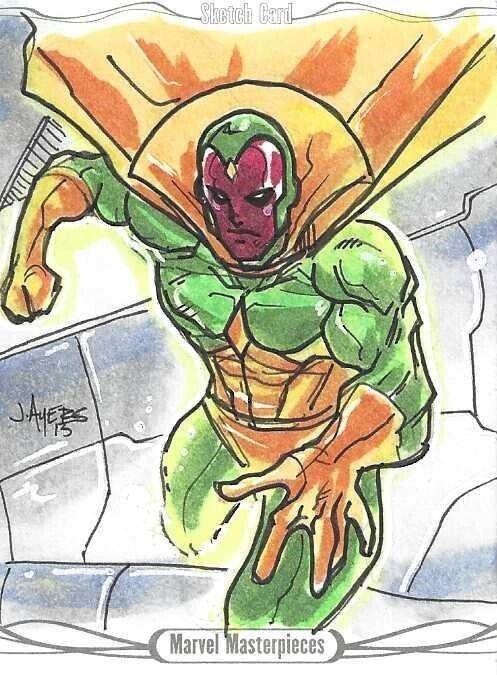 Justin Ayers Marvel 2016 Masterpieces Sketch Artists trading card — raw and PSA graded price guide