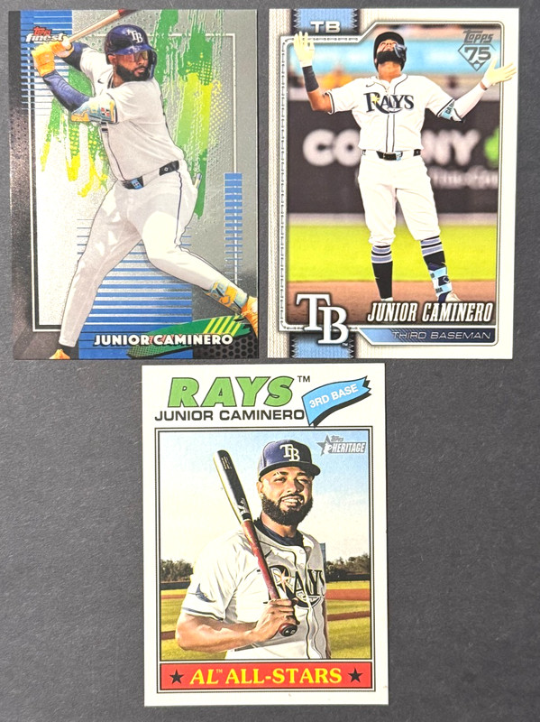 Junior Caminero Card Lot (3) 2026 Topps Finest / Series 1 / Heritage