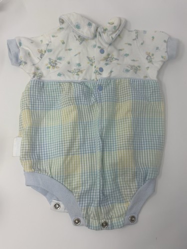 Peter Rabbit & Friends VTG 80s 6 Months Romper Embroidered Blue Snap Closure - Picture 10 of 10
