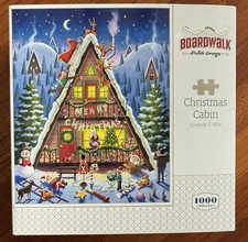 Boardwalk Puzzle 1000 Pieces SEALED Christmas Cabin Made in USA