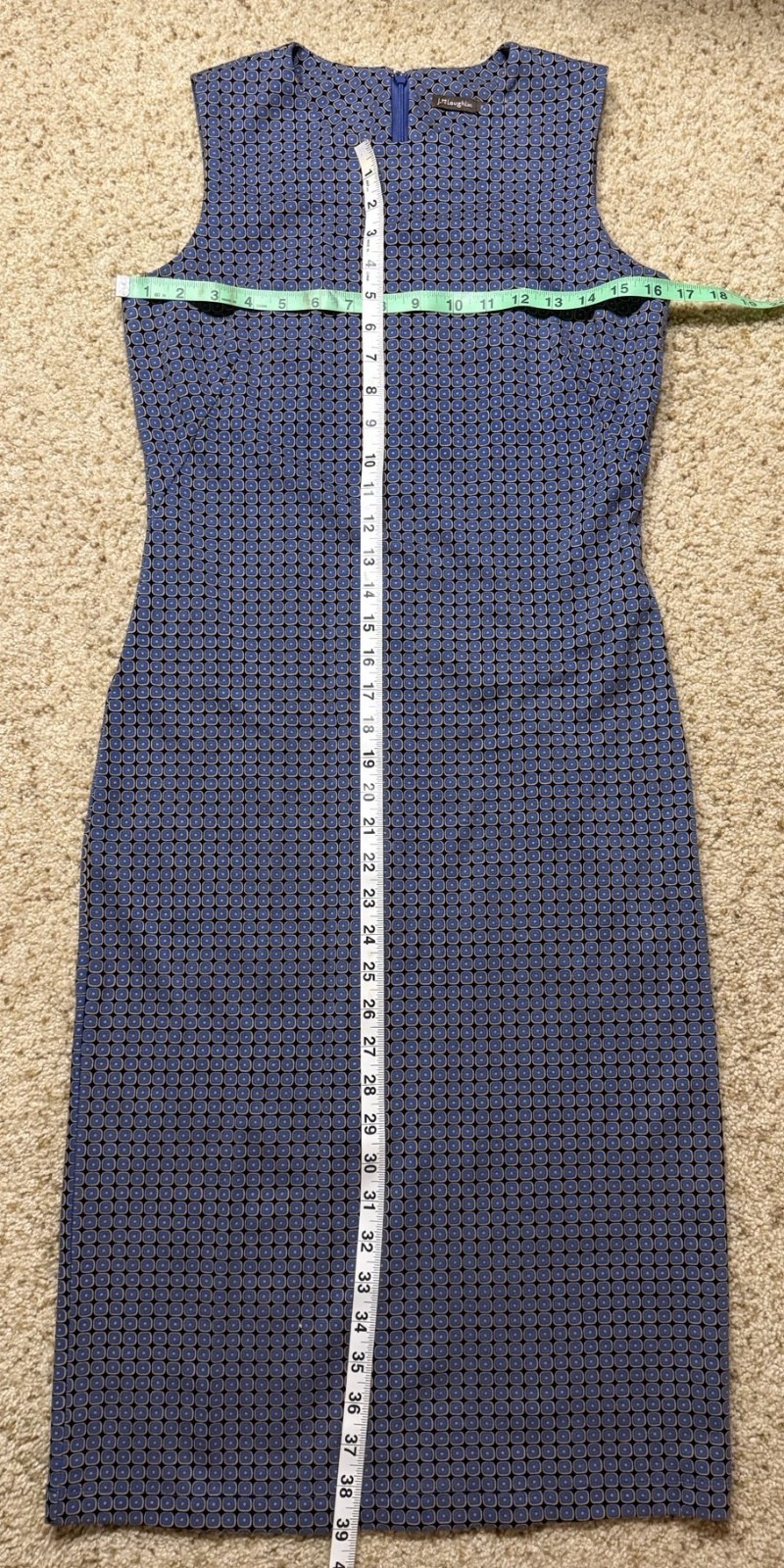 J. McLaughlin Geometric Pattern Sheath Sleeveless… - image 1