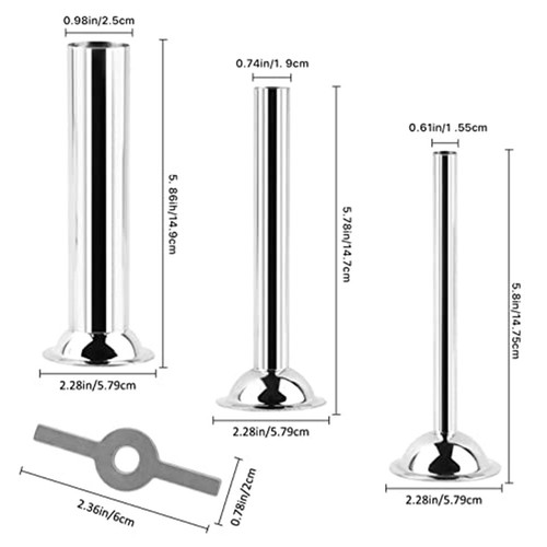 3 Piece Stainless Steel Grinder Tube Set Designed for Easy Sausage Preparation - Picture 5 of 11