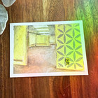 ACEO Original Oil Pastel BACKROOMS Art Empty Office Building Creepy 2.5x3.5 OOAK — photo 2
