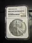 1996 American Silver Eagle BRILLIANT UNCIRCULATED 1oz Silver Coin NGC