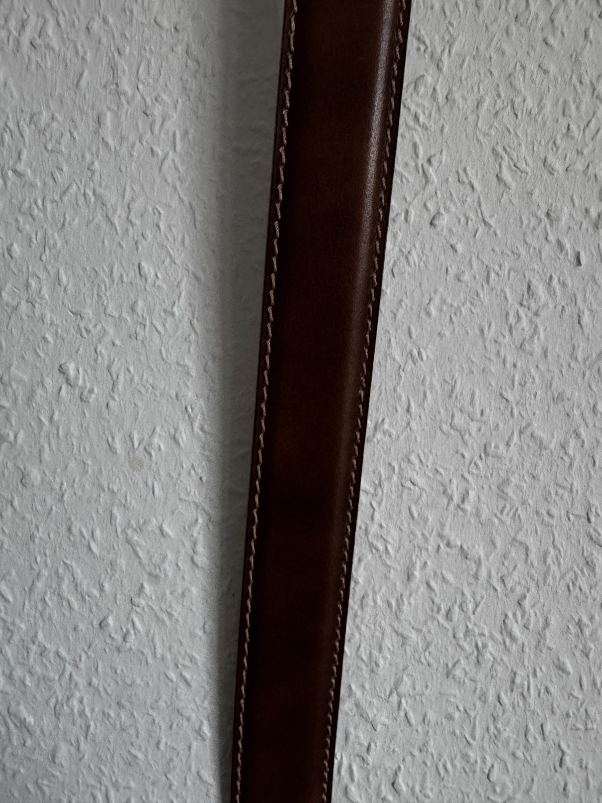 Genuine Leather Belt - Made in Italy - Dark Brown with Buckle image 2