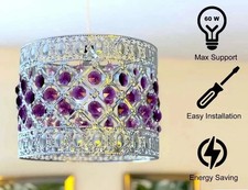 Modern Acrylic Crystal Ceiling Pendant Light Shade Easy Fit Chandelier Lampshade