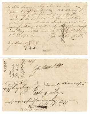 1786 or 1787 dated Pay Table Document Signed by Jesse Root and Sam Wyllys - Au