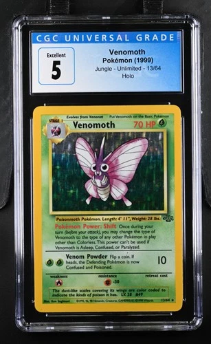 CGC 5 Pokémon TCG Jungle Unlimited Venomoth Holo Rare #13