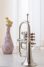 FlugelHorn silver Bb-Flat 4 Valve With Hard-Case Mouthpiece NICE SOUND FLUGEL HO