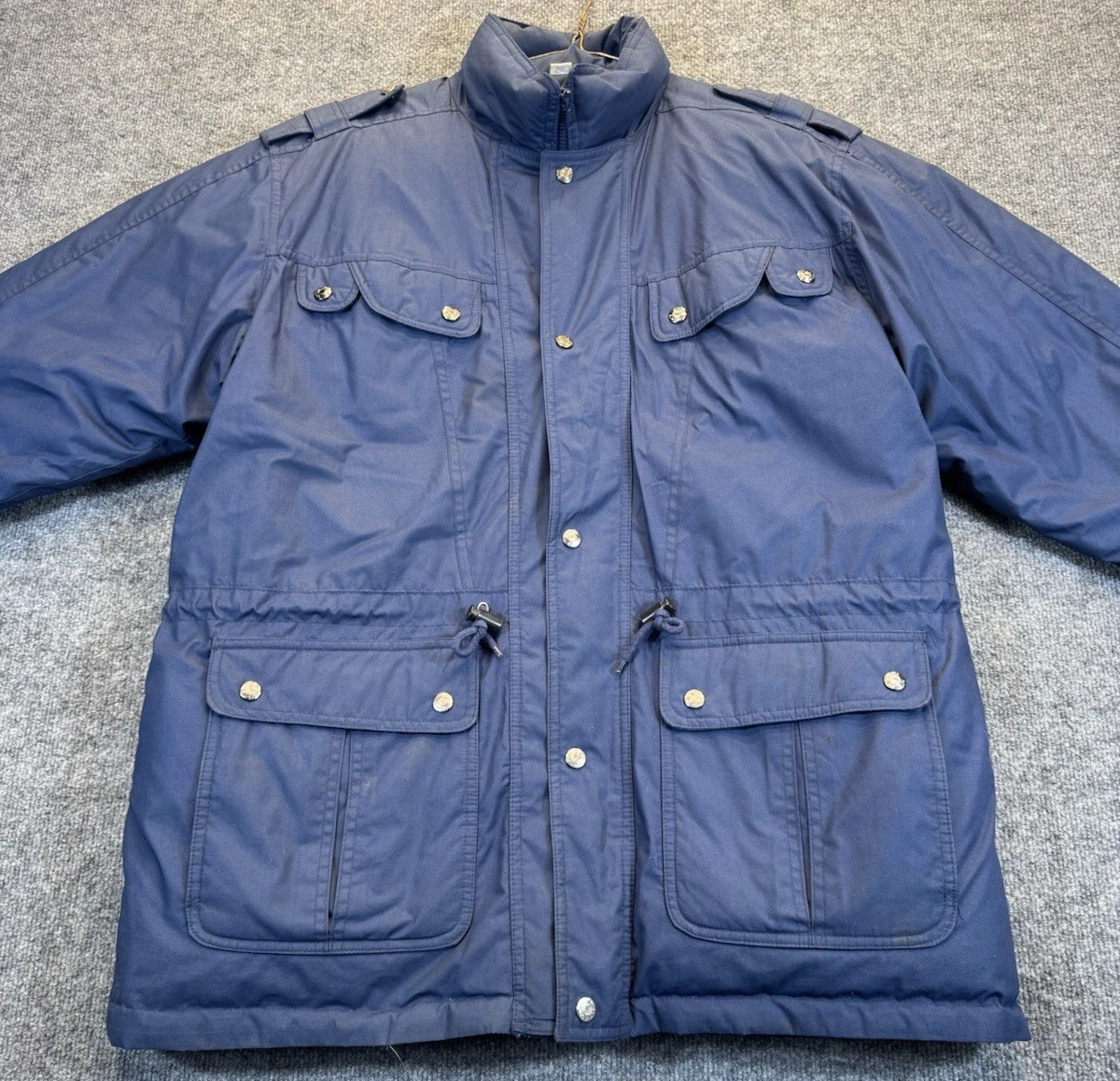 Vintage Sports Afield Men’s Medium Down Feather Parka Jacket Blue Made in Korea
