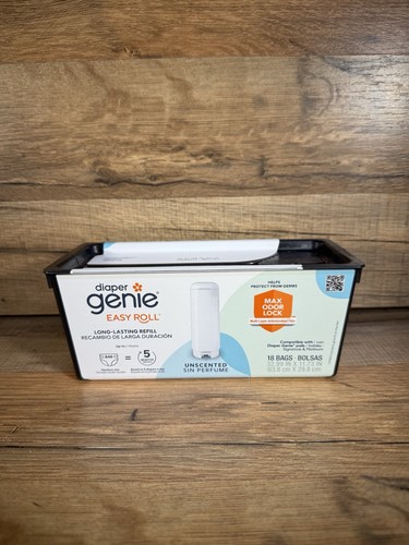 Diaper Genie Easy Roll Refill | 18 Bags Per 18 Count (Pack of 1), Unscented 