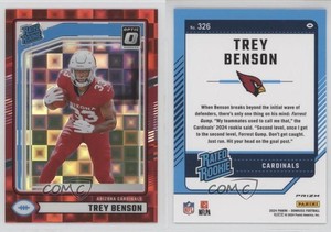 2024 Panini Donruss Rated Optic Preview Red Pandora Prizm Trey Benson Rookie RC