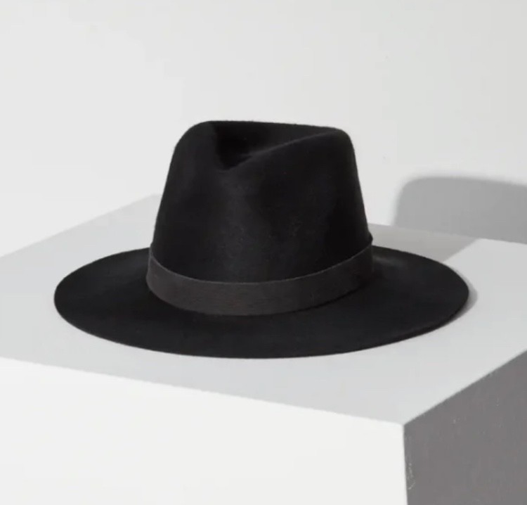 JANESSA LEONE “LUCA” PACKABLE WOOL HAT, BLACK, MEDIUM, NEW  display picture 3