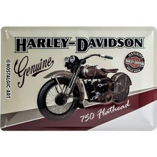 Nostalgic-Art - Motorrad Männer Blechschild 20x30cm - Harley-Davidson Flathead