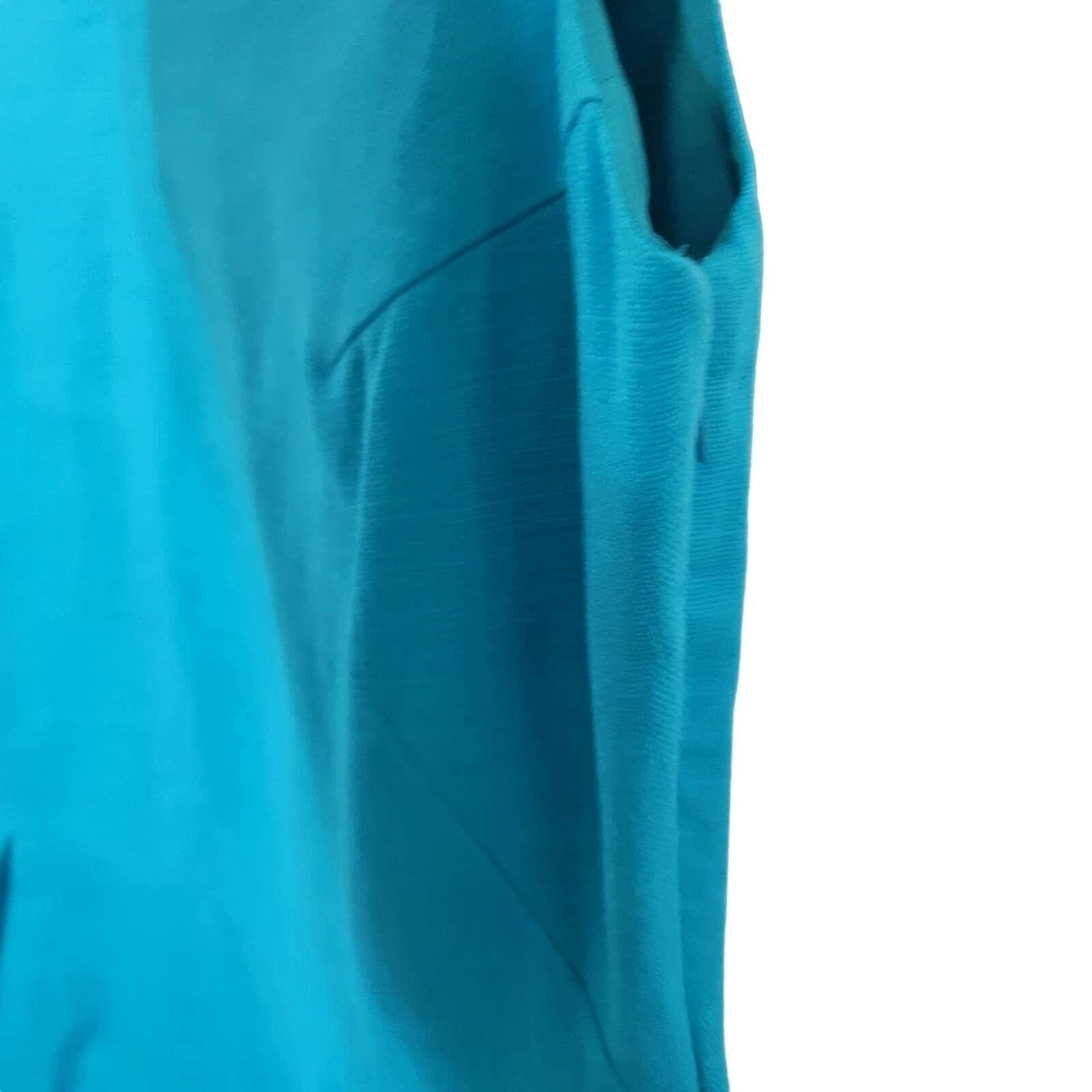 Abito Kate Spade misto lino 8 maniche turchese tasche A Line classico