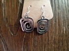BOHO Gypsy Style Spiral Earrings Hippie Abstract Silver 925 Stamped Hooks 🌀🤎