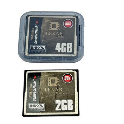2 Lexar Professional 80x CompactFlash 2GB & 4GB memory cards with WA Technology