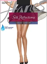 Hanes Silk Reflections Sheer Pantyhose, Non-Control Top, 4-Pack Women's
