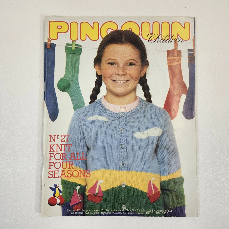 Pingouin Knitting Magazines Lot of 3 Kids Children Knit Patterns Sweaters 1980s - Image 2 of 4